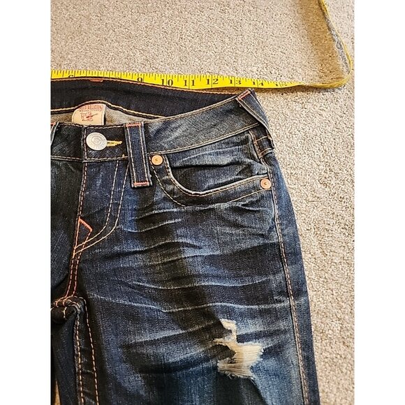 VTG True Religion Joey Women Jeans Bootcut Flare Flap Pocket  Sz 27 Made USA - Picture 11 of 16